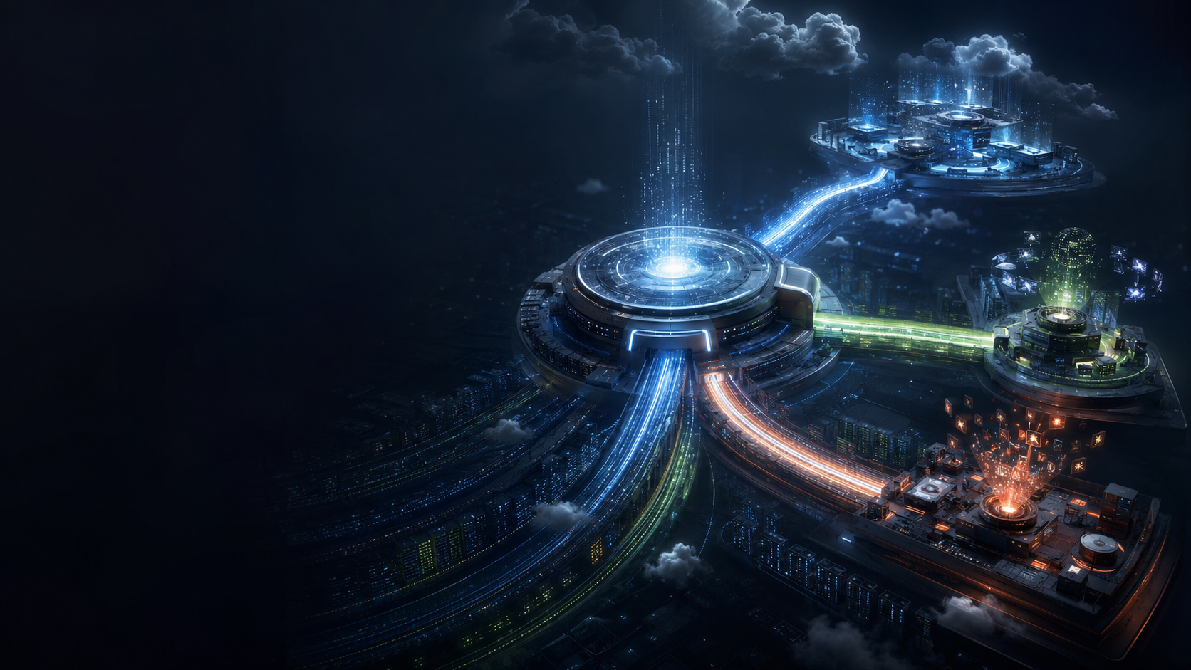 Cinematic visualization of a shared OTT platform architecture
