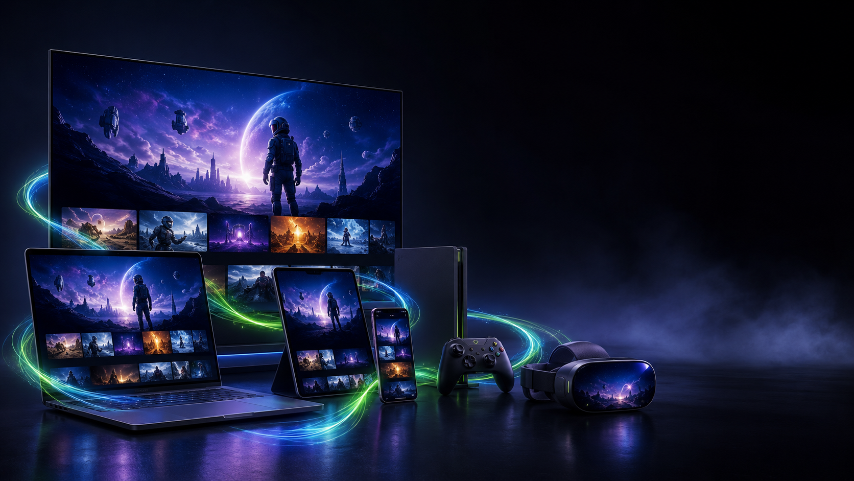 Fictional streaming experience connected across many device types